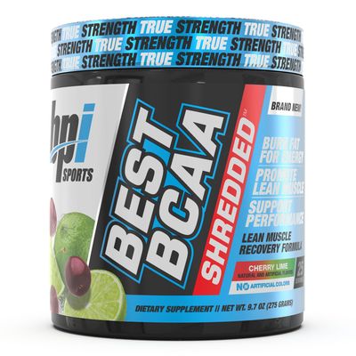 BPI Sports Best BCAA Shredded - Caffeine-Free Thermogenic Recovery Formula - BCAA Powder - Lean Muscle Building - Accelerated Recovery - Weight Loss - Hydration - Cherry Lime - 25 Servings - 9.7 oz.