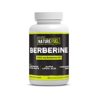 Healthy Delights Nature Fuel Berberine Capsules, Berberine Supplement, with Berberine HCl, Chromium Picolinate, Alpha Lipoic Acid, and Cinnamon Bark, 60 Count, 30 Servings