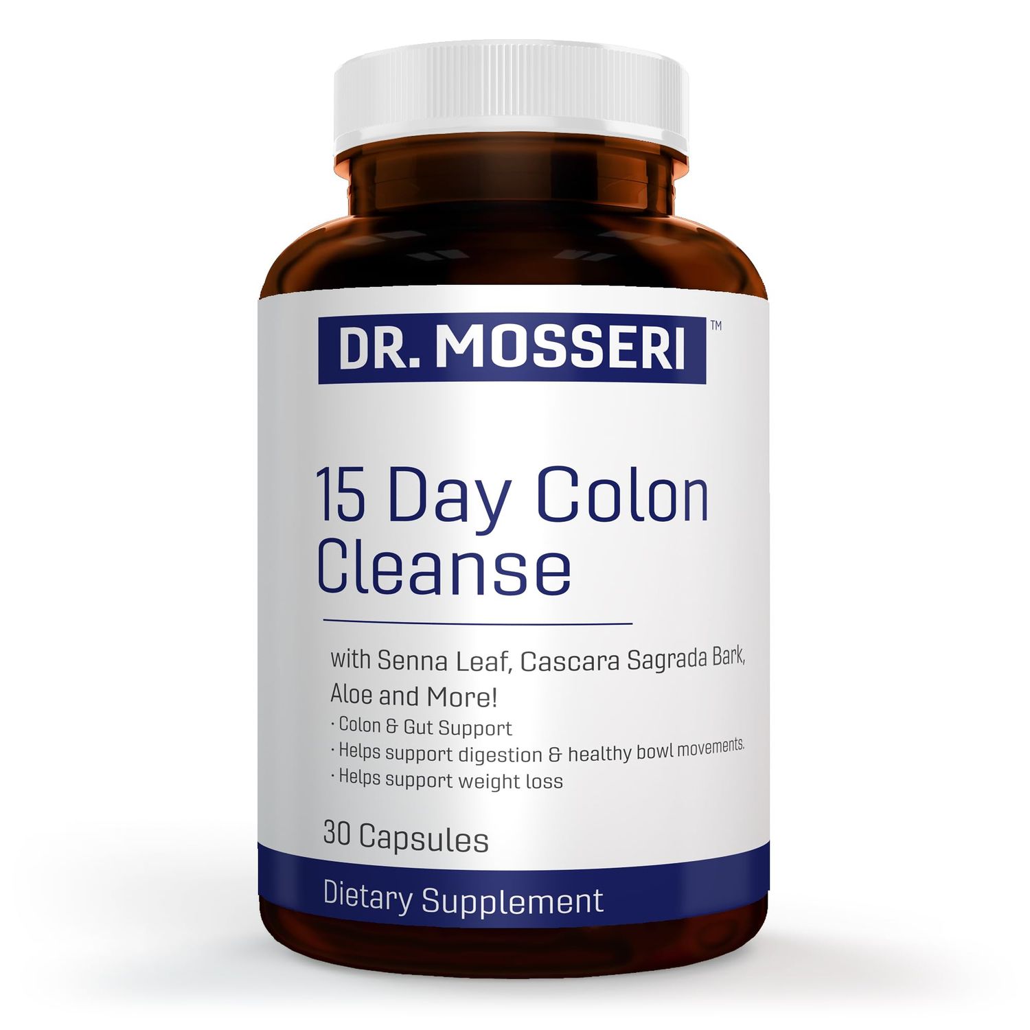 DR. MOSSERI 15-Day Colon Cleanse Detox for Weight Loss, Gut Health, Digestion Bowel Support - Relieves Constipation, Bloating Supports Metabolism - with Senna Leaf, Aloe Psyllium Husk.