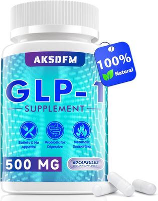 AKSDFM GLP-1 Supplement, GLP Activate Natural Formula, GLP 1 Support for Gut, Digestion, Energy, GLP-1 Levels Overall Health - 60 Capsules