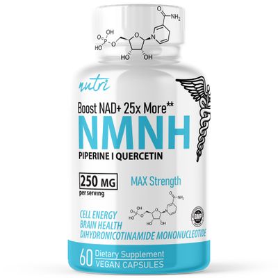 Natures Fusions NMNH NMN Supplement Alternative Dihydronicotinamide Mononucleotide 250mg - 25 Times More Effective Than NR NAD - Boost NAD by up to 10 Times - 60 Count 30 Servings