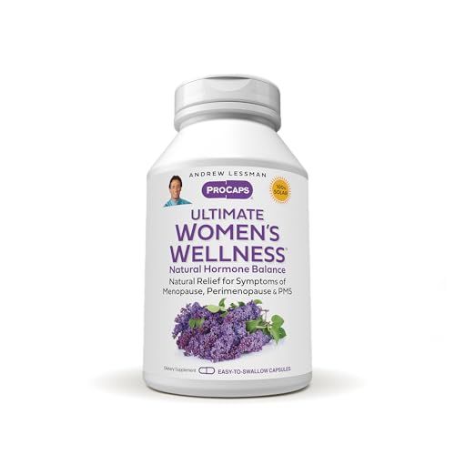ANDREW LESSMAN Ultimate Women s Wellness 60 Capsules - Naturally Relieves Menopause Symptoms, PMS, Perimenopause with Soy Isoflavones, EGCG, Cranberry, Indole-3-Carbinol. Easy to Swallow Capsules