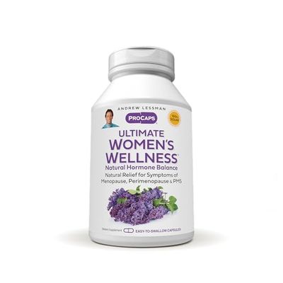 ANDREW LESSMAN Ultimate Women s Wellness 60 Capsules - Naturally Relieves Menopause Symptoms, PMS, Perimenopause with Soy Isoflavones, EGCG, Cranberry, Indole-3-Carbinol. Easy to Swallow Capsules