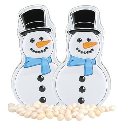 Sweetzo - Snowman Poop Candy Tin, Cherry Flavored Jelly Beans, Funny Stocking Stuffer Gifts, 1.3 Ounces Pack of 2