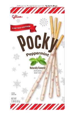 Pocky Peppermint Biscuit Sticks - Limited Edition Mint Chocolate Snack, 2.36 oz (5-Pack)