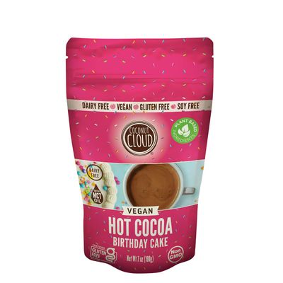 Coconut Cloud: Dairy-Free Instant Hot Cocoa Mix Vegan, Natural, Delicious, Creamy Chocolate Made in Colorado from Premium Coconut Milk Powder, Birthday Cake Hot Cocoa, 7 oz