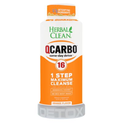 Herbal Clean - QCarbo16 Same-Day Detox Drink, Orange, 16 fl oz