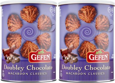 Gefen Double Chocolate Chip Macaroons, 10 Ounce (2 Pack)  Resealable Canister, Certified Gluten Free, Kosher for Passover