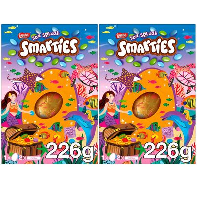 Easter Egg Bundle With Smarties Sea Splash Milk Chocolate Giant Easter Egg 226g 2 Pack