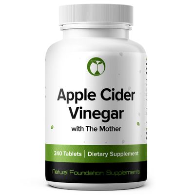 Apple Cider Vinegar Supplement 240 Tablets Made with The Mother Non-GMO Vegan Friendly Gluten Free Made in The USA 240