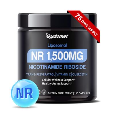 GUDOMET Liposomal NR Nicotinamide Riboside with Trans-Resveratrol, Vitamin C Quercetin - Supports Cellular Wellness Healthy Aging -150 Capsules- Made in The USA