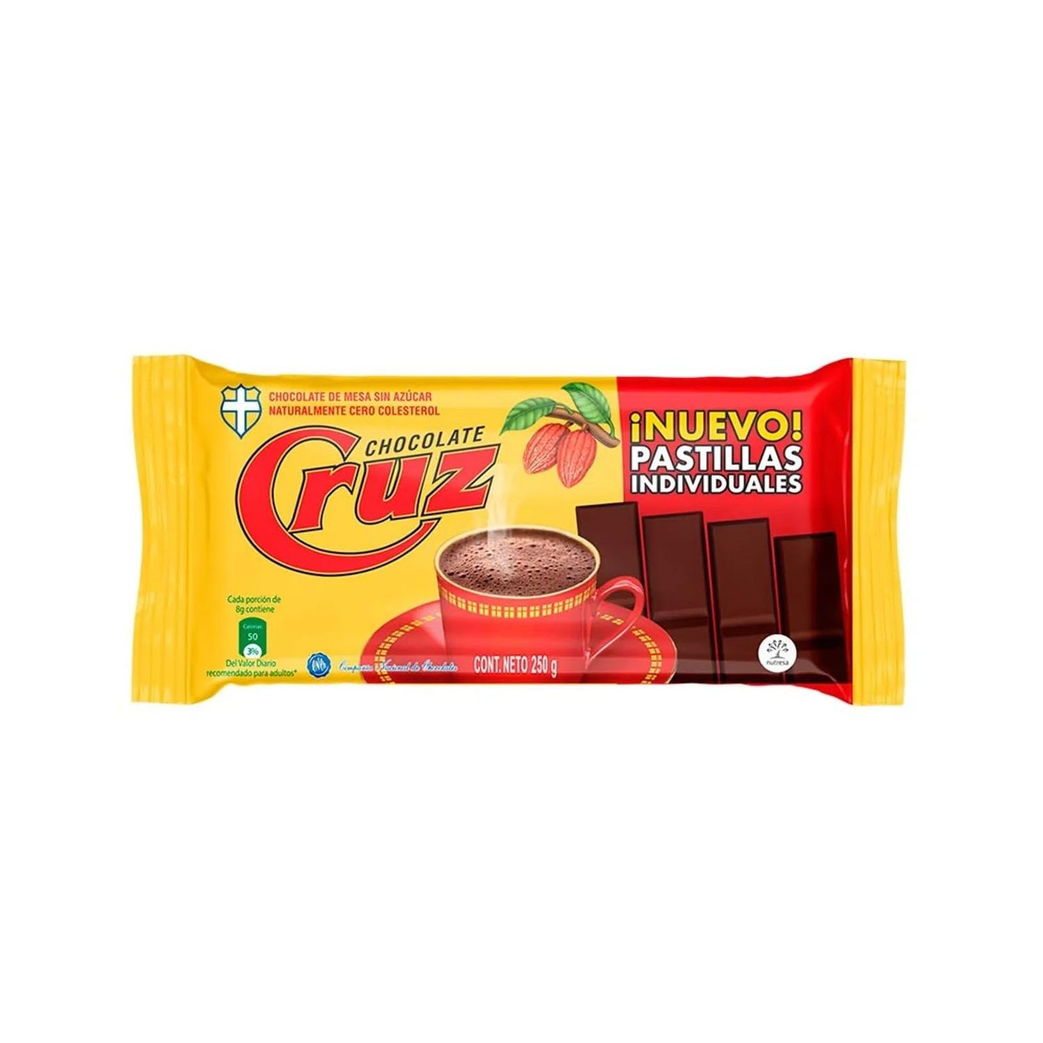 Chocolate Cruz Amargo Sin Az car - 8.81 oz - Sugar-Free Bitter Chocolate - Imported from Colombia