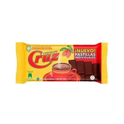Chocolate Cruz Amargo Sin Az car - 8.81 oz - Sugar-Free Bitter Chocolate - Imported from Colombia