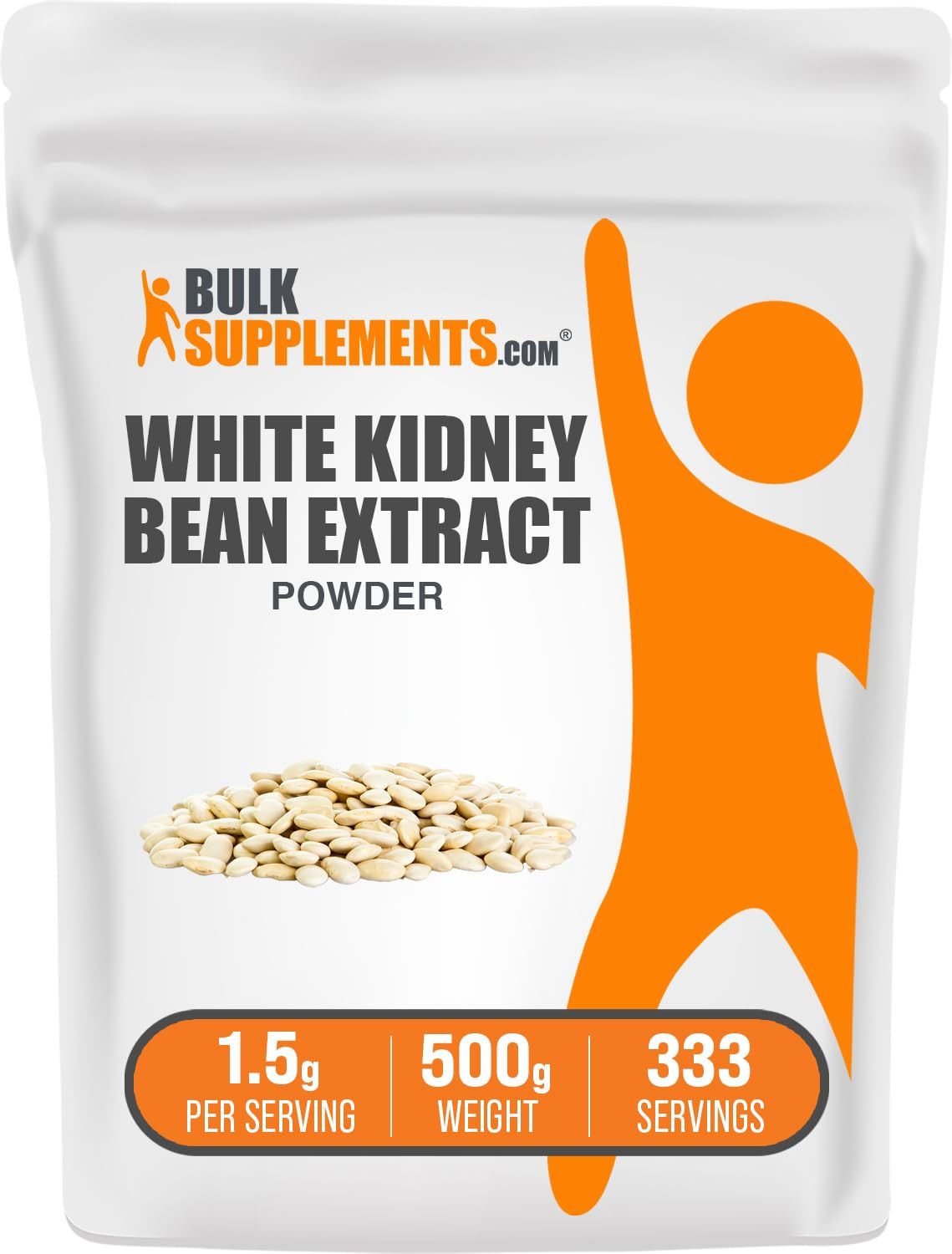 BulkSupplements.com White Kidney Bean Extract Powder - White Kidney Bean Powder, Herbal Supplement - Gluten Free, 1500mg per Serving, 500g 1.1 lbs Pack of 1