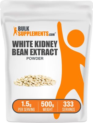 BulkSupplements.com White Kidney Bean Extract Powder - White Kidney Bean Powder, Herbal Supplement - Gluten Free, 1500mg per Serving, 500g 1.1 lbs Pack of 1