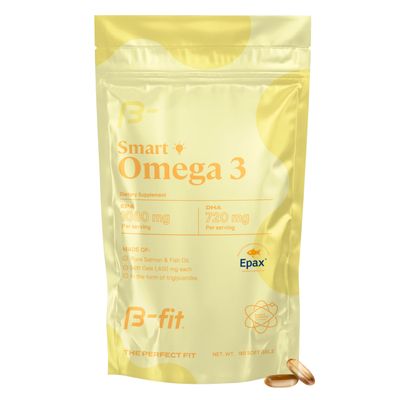 B-FIT B Fish Oil Omega 3 Supplements - 1800 mg Fatty Acids - 1080 mg EPA and 720 mg DHA - 180 Capsules from Norwegian Salmon Cold-Water Fish - EPAX Patented - Odorless Softgel Capsules