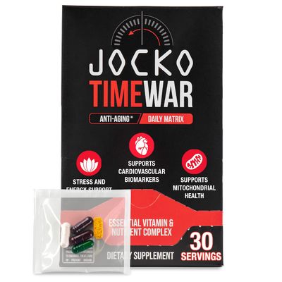 Jocko Fuel TIME WAR - Multivitamin for Men Women. NAD Supplement for Healthy Aging, Heart, Bone, Eye Health. Essential Vitamins and Minerals, Supports Stress Relief Energy Levels - 30 Day Supply