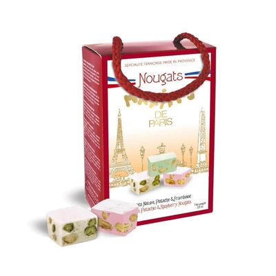 Maxims de Paris Vanilla Pistachio And Raspberry Nougats Candies from France 12pc 2.8oz