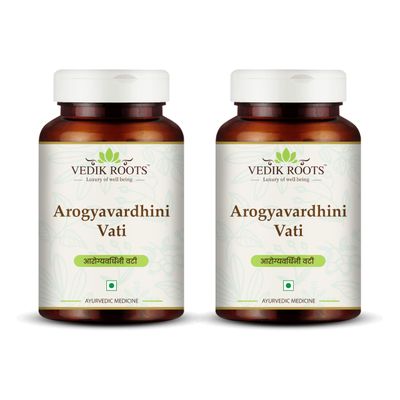 VEDIKROOTS Arogyavardhini Vati Tablets - Natural Detox and Liver Health Support for Spleen Enlargement Reduces Bloating for Nutrient Absorption Improvement 120 Tablets 240