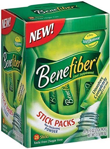 Benefiber Fiber Sugar-Free On The Go Stick Packs, Unflavored, 28 ea Pack of 3