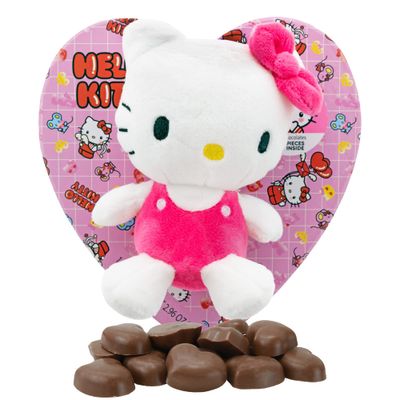 Galerie Hello Kitty Heart Box with Plush, Milk Chocolate Candy Assortment, Valentines Gift for Girls, 14 Individually Wrapped Candies, 2.96 Ounces