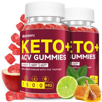 Manewu Keto ACV Gummies - ACV Keto Gummies Diet Supplement - Gluten Free, Vegan, Non-GMO,120 Count