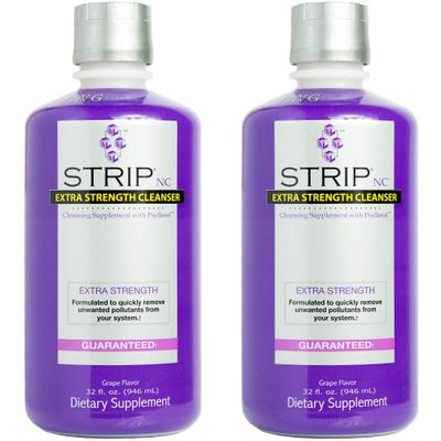 Wellgenix Strip NC Herbal Cleanse Detox Drink, Fast-Acting Body Detox, 32 Fl Oz, Premium Detoxifier for Quick Flush Toxin Removal, Extreme Cleanse Detox, Grape Flavor Liquid Formula Pack of 2