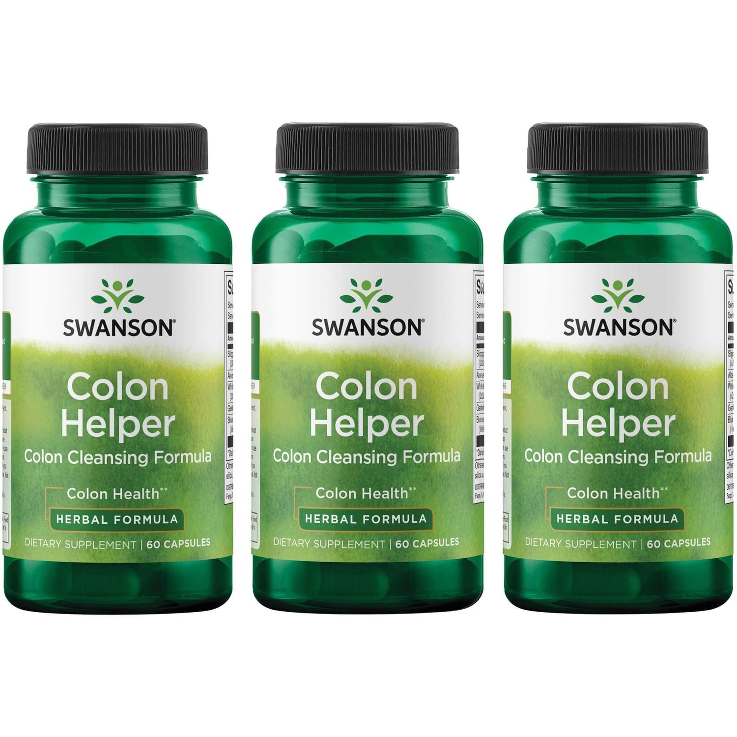 Swanson Colon Helper - Promotes Digestive Health Using Vervain, Goldenseal Root, Slippery Elm Bark More - Herbal Supplement Aiding Healthy Eliminations - 60 Capsules 1 Pack 3 Pack
