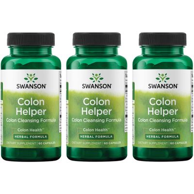 Swanson Colon Helper - Promotes Digestive Health Using Vervain, Goldenseal Root, Slippery Elm Bark More - Herbal Supplement Aiding Healthy Eliminations - 60 Capsules 1 Pack 3 Pack