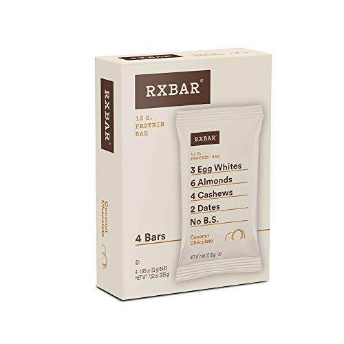 RXBAR, Coconut Chocolate, Protein Bar, 1.83 Ounce (Pack of 4), High Protein Snack, Gluten Free