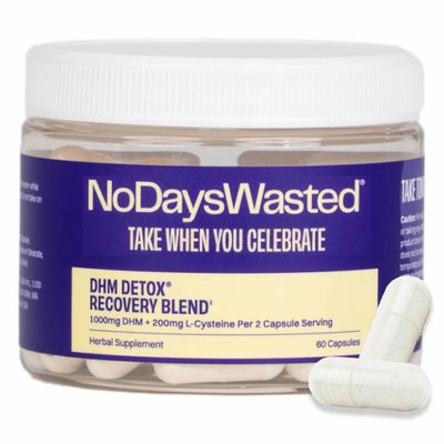 No Days Wasted DHM Detox, 60 Capsules 30 Servings - Jar - Take During Evening for Better Next Day and Recovery