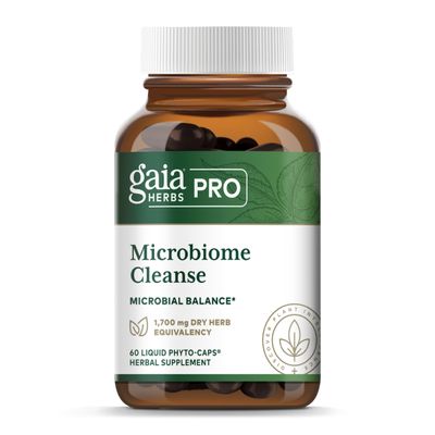 Gaia Herbs Pro Microbiome Cleanse - Digestive Health Support Supplement - GI Health Supplement with Oregano Leaf, Peppermint Leaf Essential Oil Sweet Wormwood - 60 Liquid Phyto-Caps 60 Servings