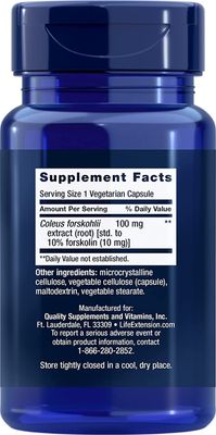 Life Extension Forskolin 10 mg, 60 Vegetarian Capsules Pack of 2