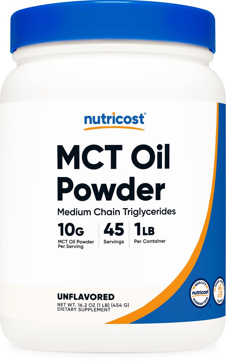Nutricost MCT Oil Powder 1LB 16oz - Great for Keto, Ketosis and Ketogenic Diets - Zero Net Carbs, Non-GMO Gluten Free Medium Chain Triglyceride