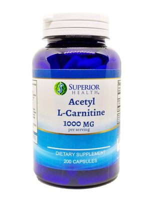 Superior Health L-Carnitine 200 Capsules - 500mg per Capsule