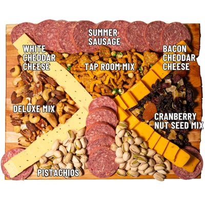 Meat and Cheese Gift Basket for Men - Easter, Birthday Gift, Over 2 lbs of Cheese, Sausage, Mixed Nuts, Care Package, Ingredients for Charcuterie Board