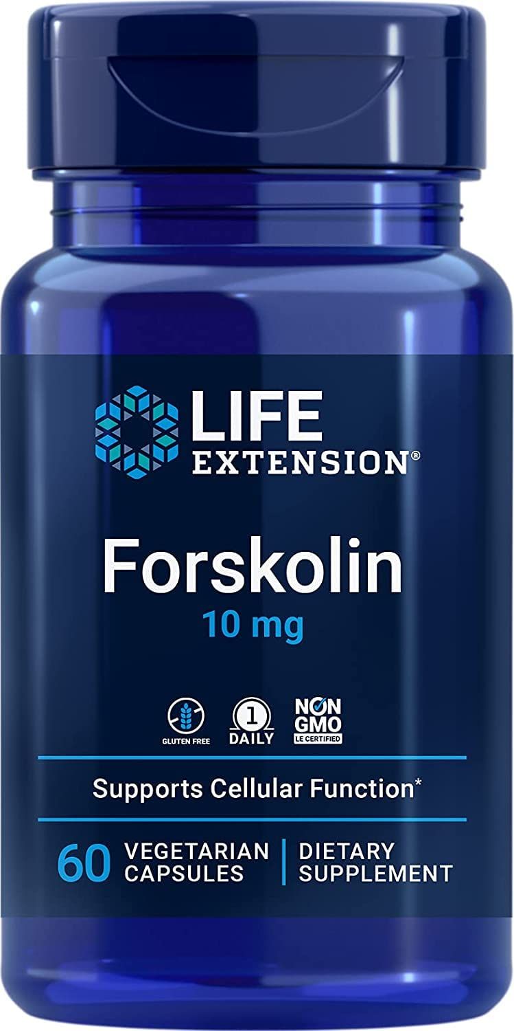 Life Extension Forskolin 10 mg, 60 Vegetarian Capsules Pack of 2