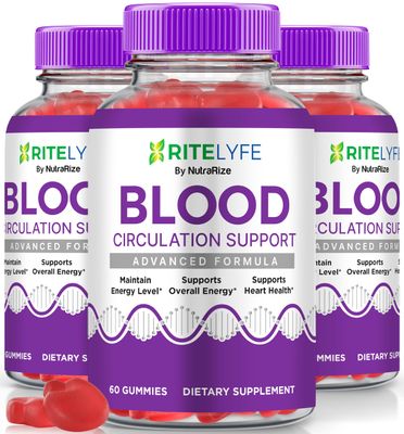 NutraRize Pack of 3 RiteLyfe Blood Circulation Support Gummies, All Natural Stabilizer to Maintain Stable Healthy Levels and Overall Wellness, Premium Formula Gomitas Review 180 Gummies