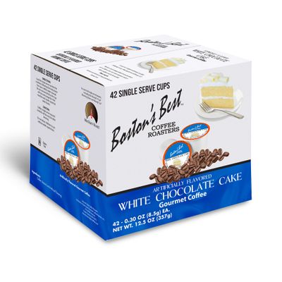 Boston s Best - White Chocolate Cake Flavored Delicious Gourmet Coffee Compatible with Keurig Coffee Maker, 1 Count 42 Single Serve Medium Roast Cups