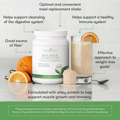 Young Living - Balance Complete 26.6 oz Nutrient-Rich Meal Replacement Superfood-Based Shake Muscle Growth Recovery Support Optimal Balance of Fiber, Protein, Minerals