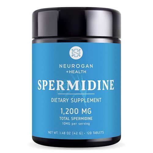 Neurogan Spermidine Supplement - 1200mg - 99 Pure 100x More Potent Than Rice Wheat Germ Extract - for Cellular Health, Anti-Aging Energy - Made in USA - 10MG Per Serving - 120 Servings
