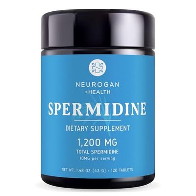 Neurogan Spermidine Supplement - 1200mg - 99 Pure 100x More Potent Than Rice Wheat Germ Extract - for Cellular Health, Anti-Aging Energy - Made in USA - 10MG Per Serving - 120 Servings