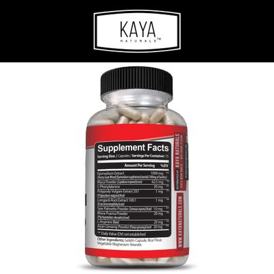 Kaya Naturals Horny Goat Weed Extract with Maca Complex with Saw Palmetto Ginseng, Arginine Vitamin Supplement Horny Goat Weed - 60 Count