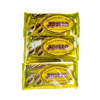Apollo Chocolate Wafer Cream 11g Gold Chocolate, 12 Packs