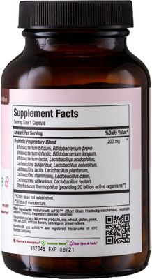 Probiotics for Digestive Health and Gut - 15 Strains, 20 Billion CFU Active Organisms - Probiotics for Men and Women with Lactobacillus Rhamnosus - Daily Probiotic for Digestive Support, 60 Capsules