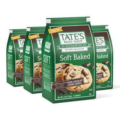 Tates Bake Shop Soft Baked Cookies, Dark Chocolate Chunk, 4-8 oz Bags