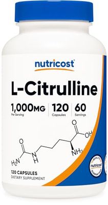 Nutricost L-Citrulline 500mg, 120 Capsules - Gluten Free, Non-GMO, 1000mg Per Serving 60 Serv