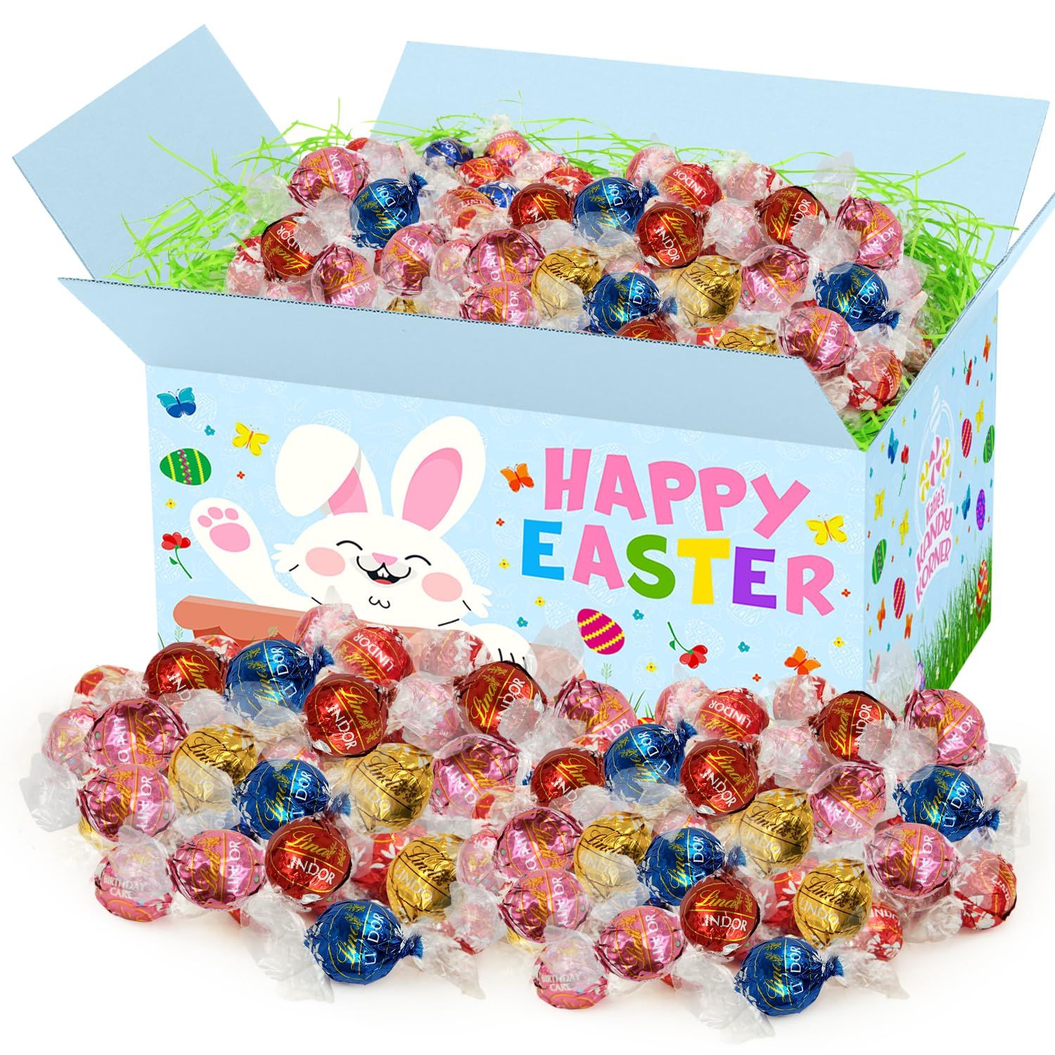 PremiumLindt Easter Chocolate Truffles, Bulk Pack of Easter LindorTruffles Chocolate Candy Approx. 60 units, Ideal for Basket Stuffers, Egg Hunts