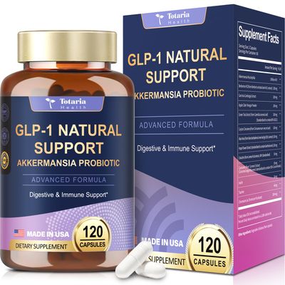 13 in 1 GLP-1 Natural Support, GLP-1 Supplement with Akkermansia Probiotic, Berberine HCI, Garcinia Cambogia, Apple Cider Vinegar, Green Tea Extract, 120 Capsules