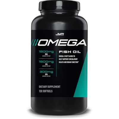 JYM Supplement Science Omega JYM Fish Oil 2800mg, High Potency Omega 3, EPA, DHA, DPA for Brain, Heart, Joint Support 120 Soft Gels